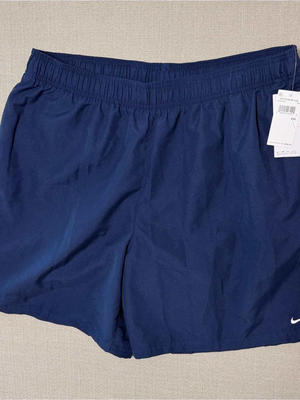 Men's Nike Swim Essential 7" Volley Shorts, Lined Trunks, Navy, Sz XXL